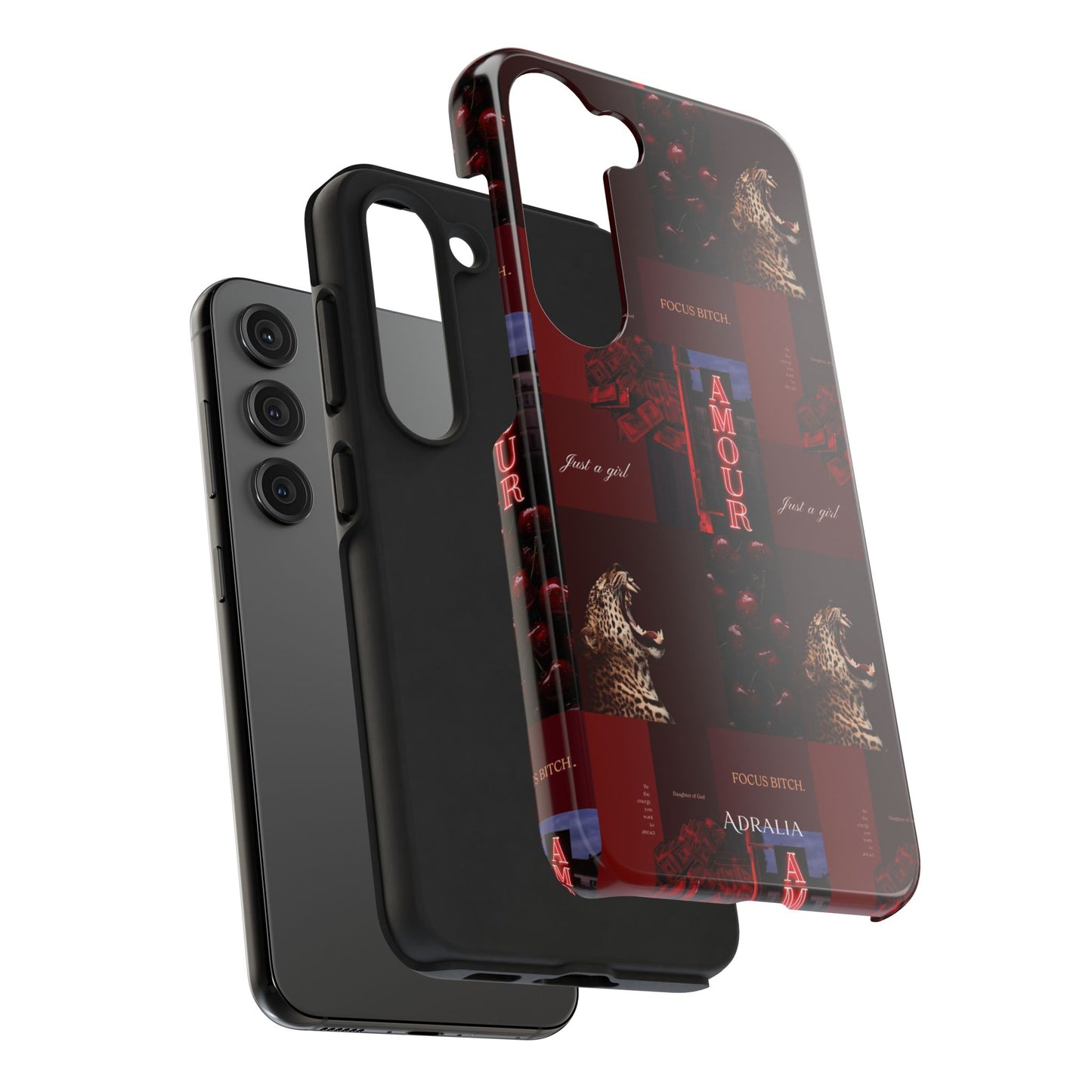 Tough Phone Case — Amour Red Leopard Graphic Protective Cover