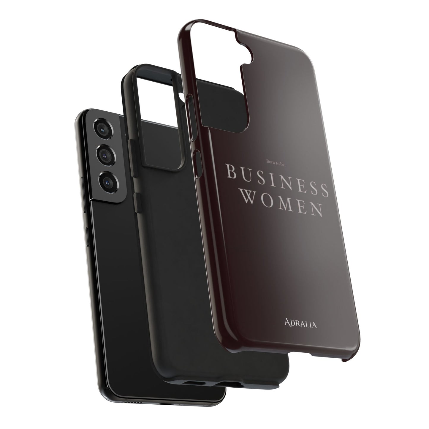 Business Women Tough Phone Case — Empowering Burgundy Protective Phone Cover