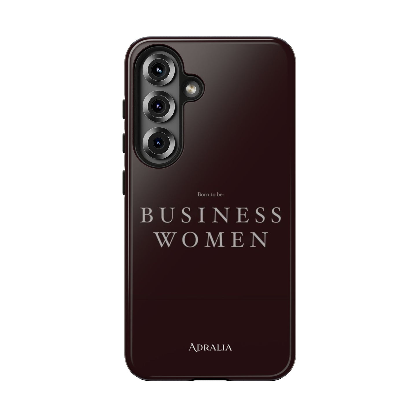Business Women Tough Phone Case — Empowering Burgundy Protective Phone Cover