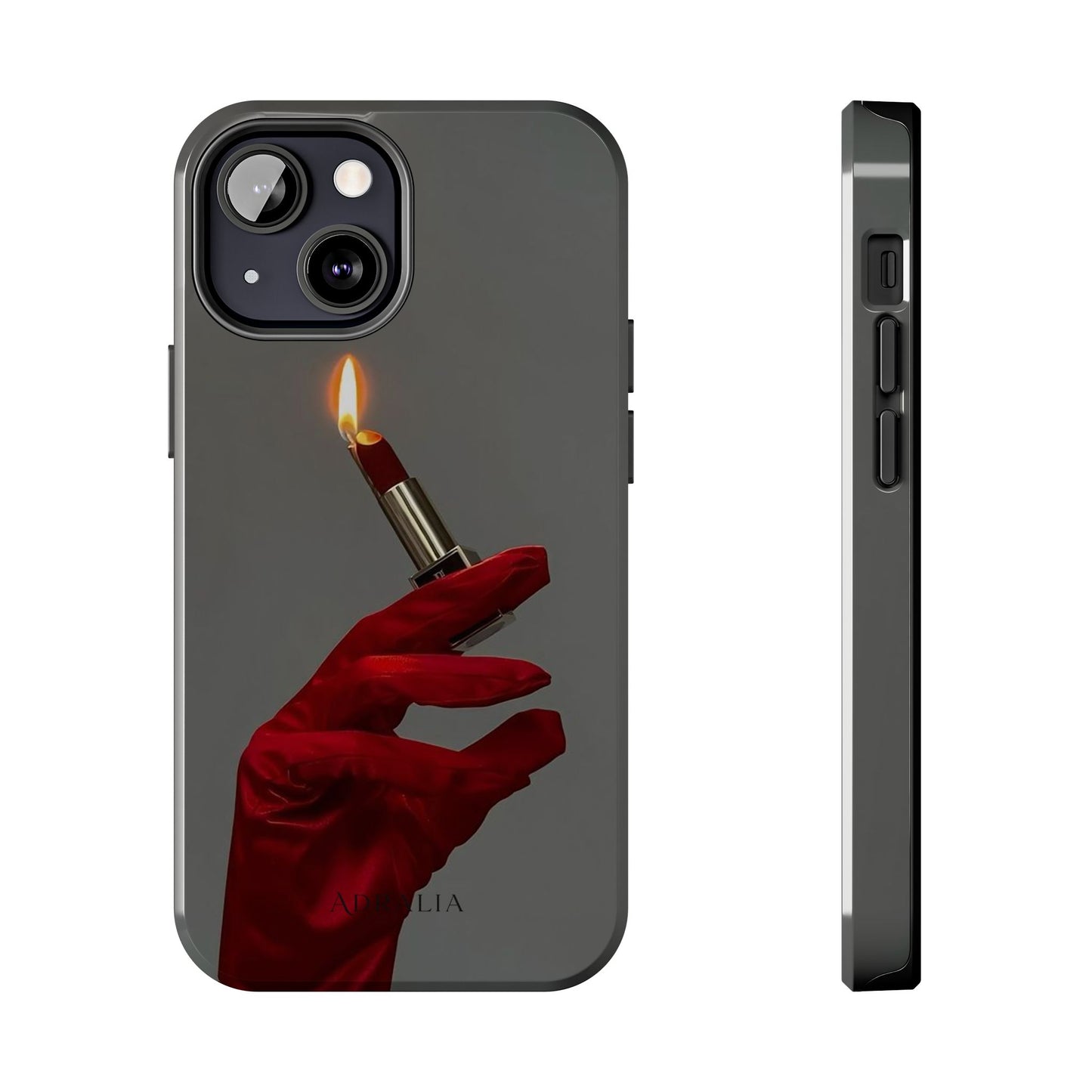 Red Glove Lighter Tough Phone Case — Dark Gothic Flame Protective Cover