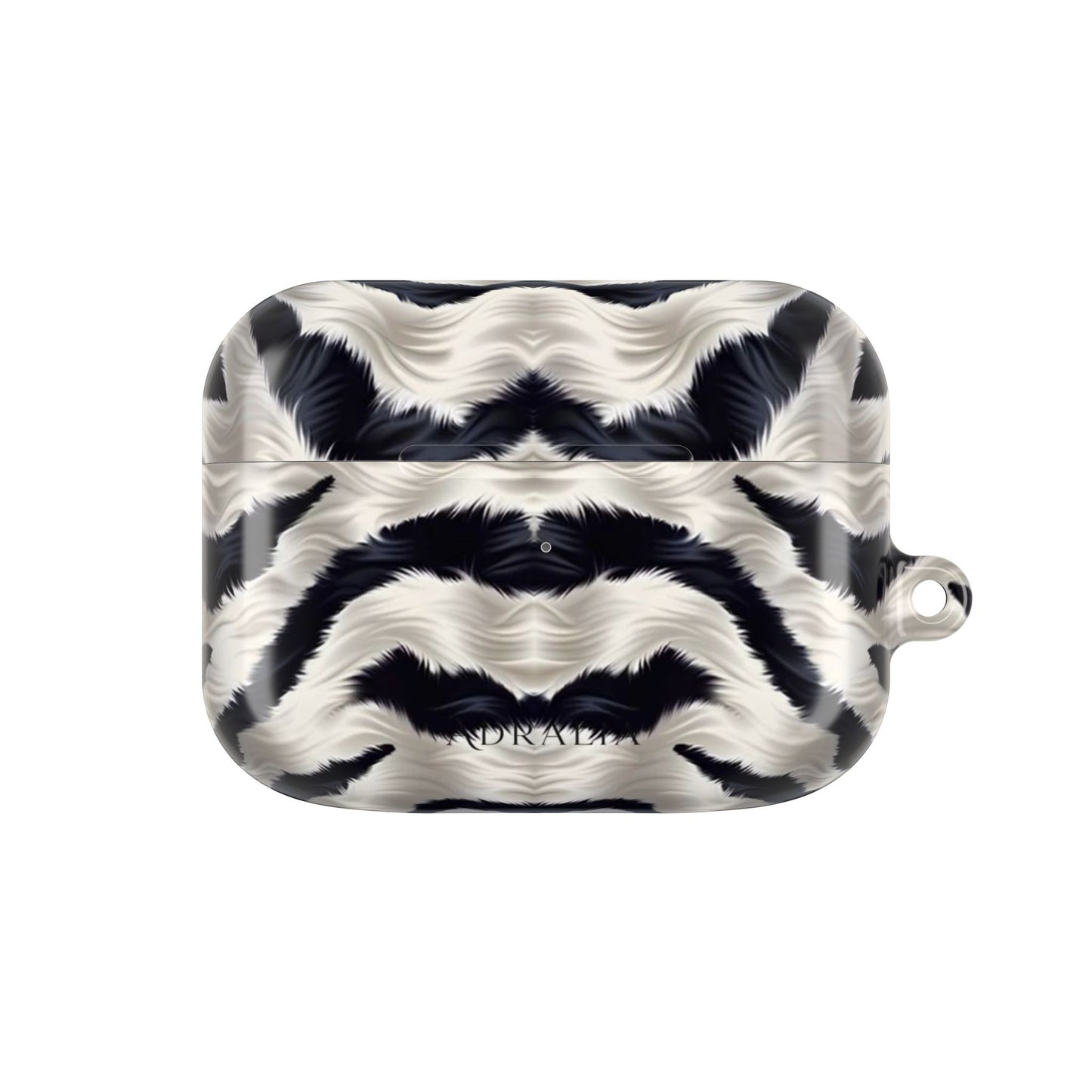 Zebra Fur Pattern AirPod Case — Luxe Black & White Animal Print Protective Cover
