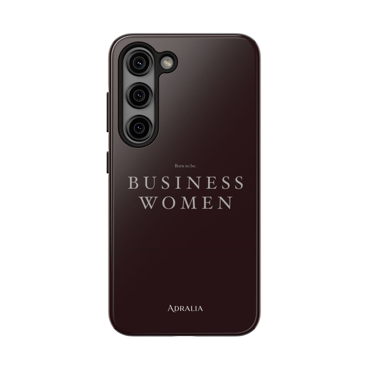Business Women Tough Phone Case — Empowering Burgundy Protective Phone Cover