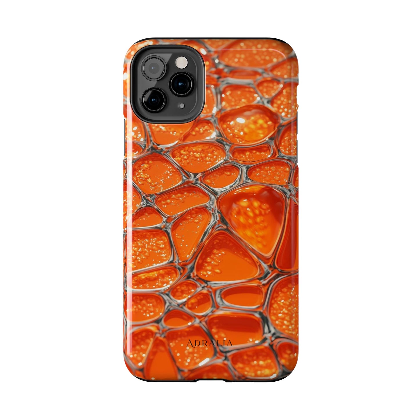 Orange Resin Abstract Tough Phone Case — Durable Protective iPhone Cover