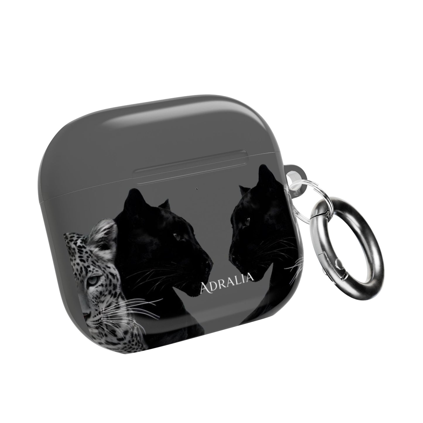 Black Cat Mirror AirPod Case — "Adralia" Protective Wireless Earbud Cover