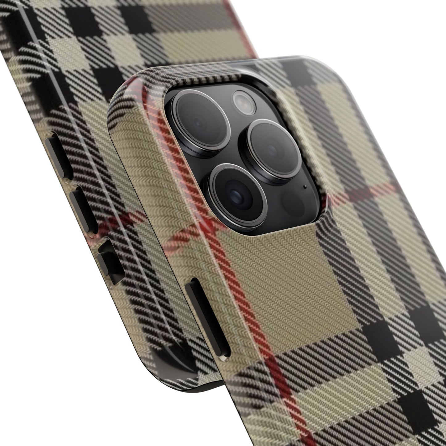 Plaid Tough Phone Case — Classic Beige Check Protective Cover