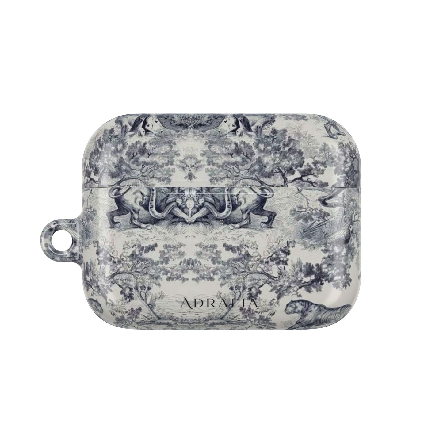 Vintage Toile AirPod Case — Classic Grey Pattern Protective Cover