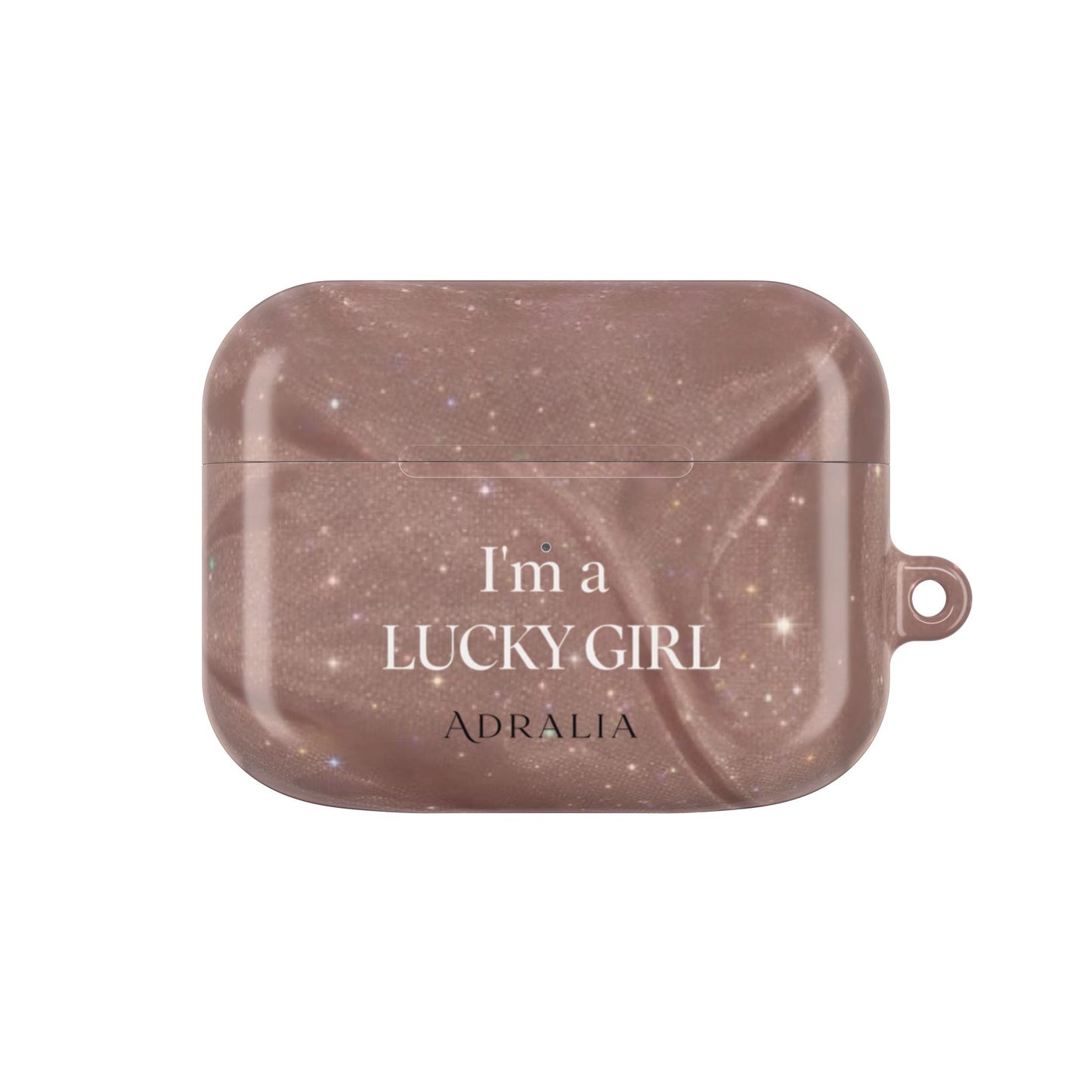 AirPod Case — "I'm a Lucky Girl" Marble Protective Case