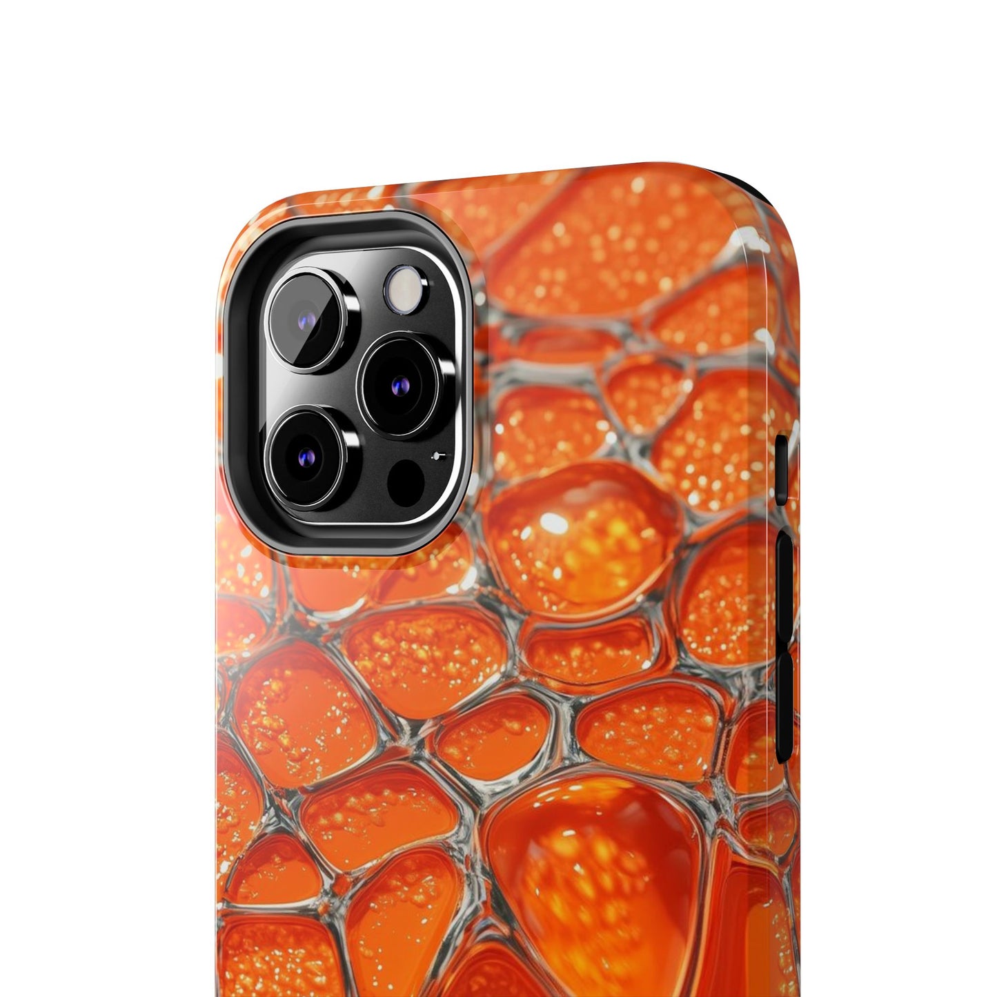 Orange Resin Abstract Tough Phone Case — Durable Protective iPhone Cover