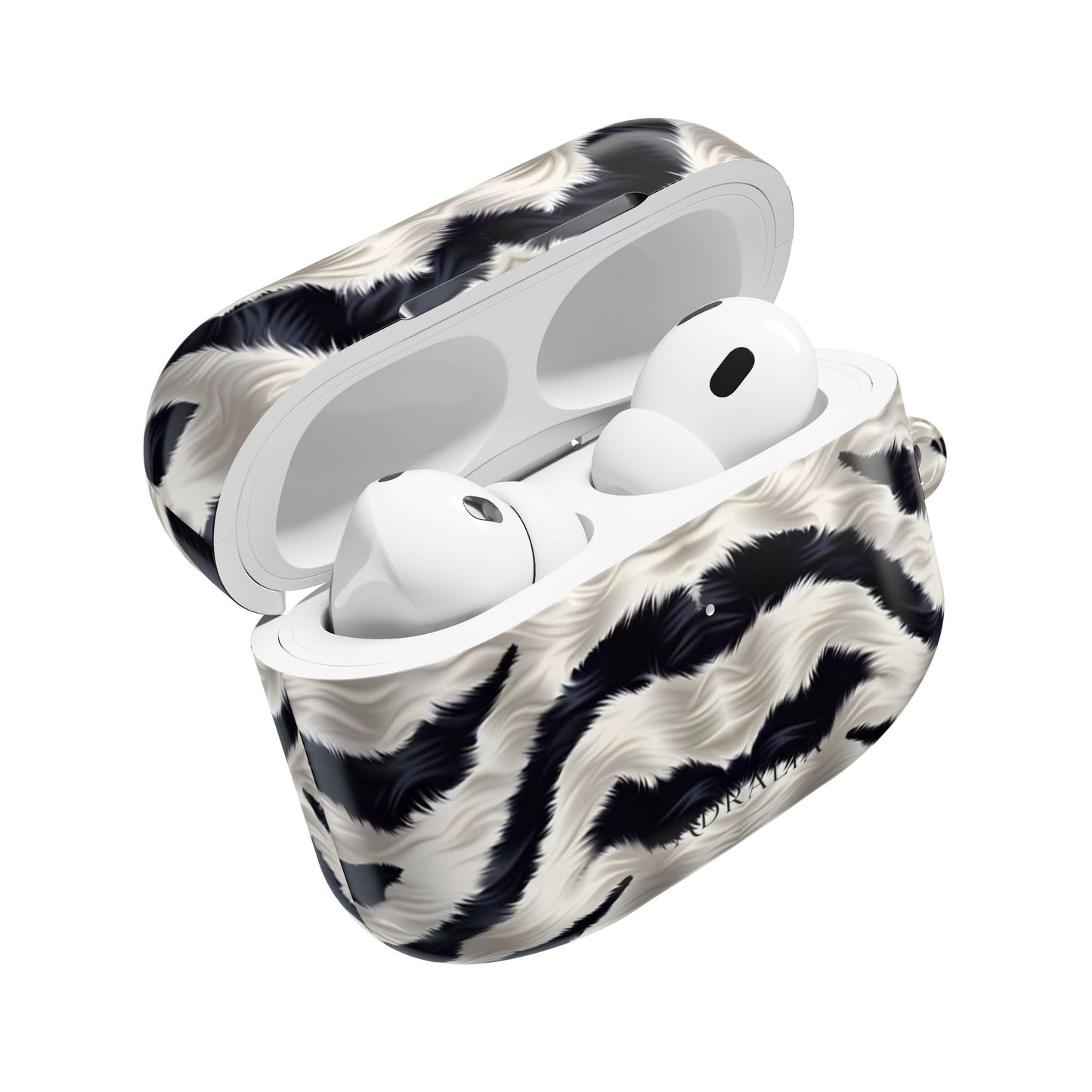 Zebra Fur Pattern AirPod Case — Luxe Black & White Animal Print Protective Cover