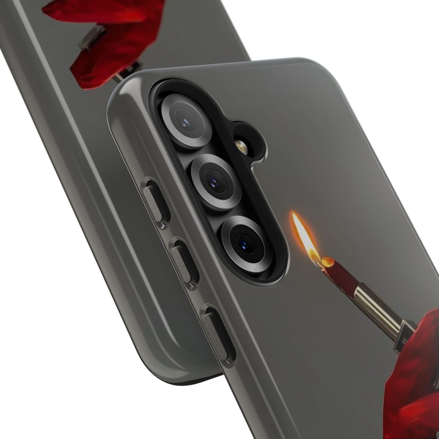 Red Glove Lighter Tough Phone Case — Dark Gothic Flame Protective Cover