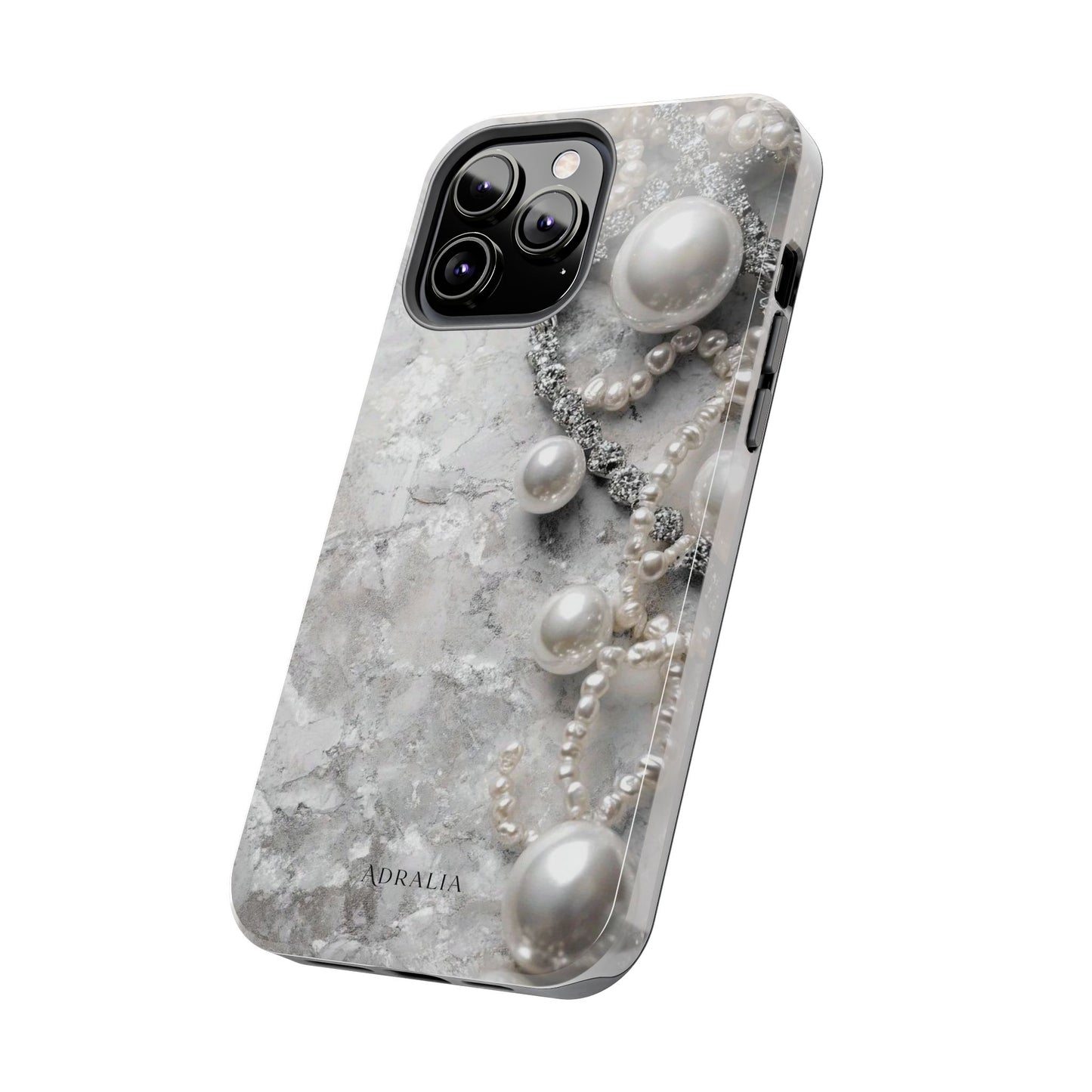 Pearl Luxe Tough Phone Case — Elegant Pearl & Crystal Protective Cover