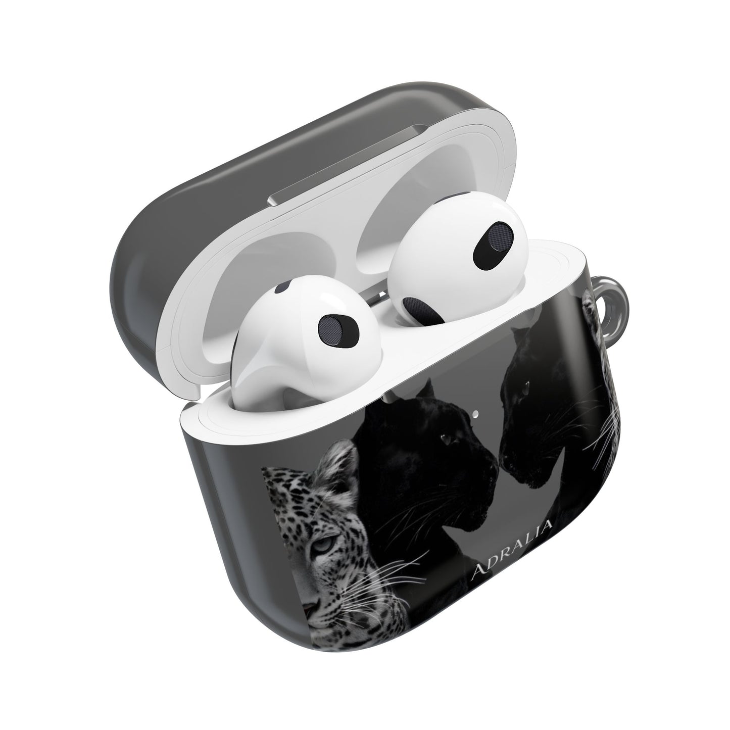 Black Cat Mirror AirPod Case — "Adralia" Protective Wireless Earbud Cover