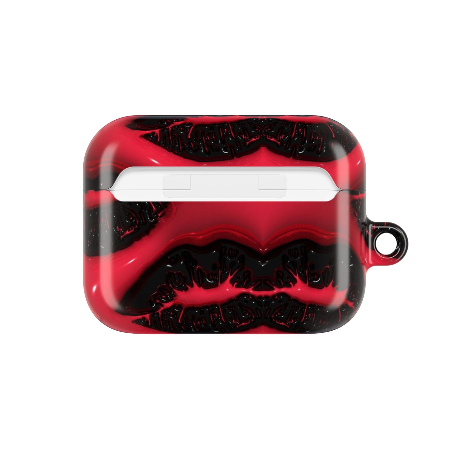 Red Black Marble AirPod Case — Bold Abstract Protective Case