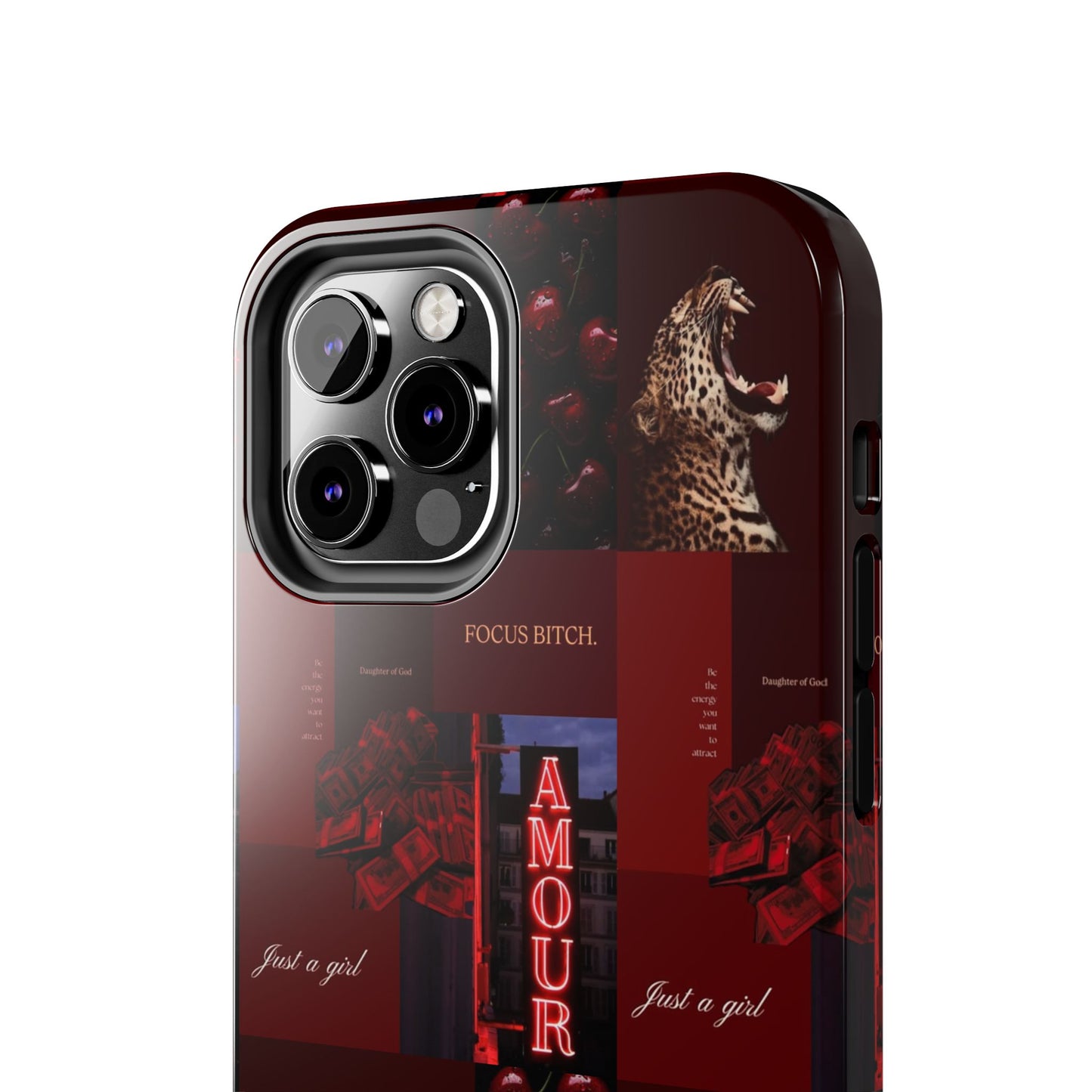 Tough Phone Case — Amour Red Leopard Graphic Protective Cover