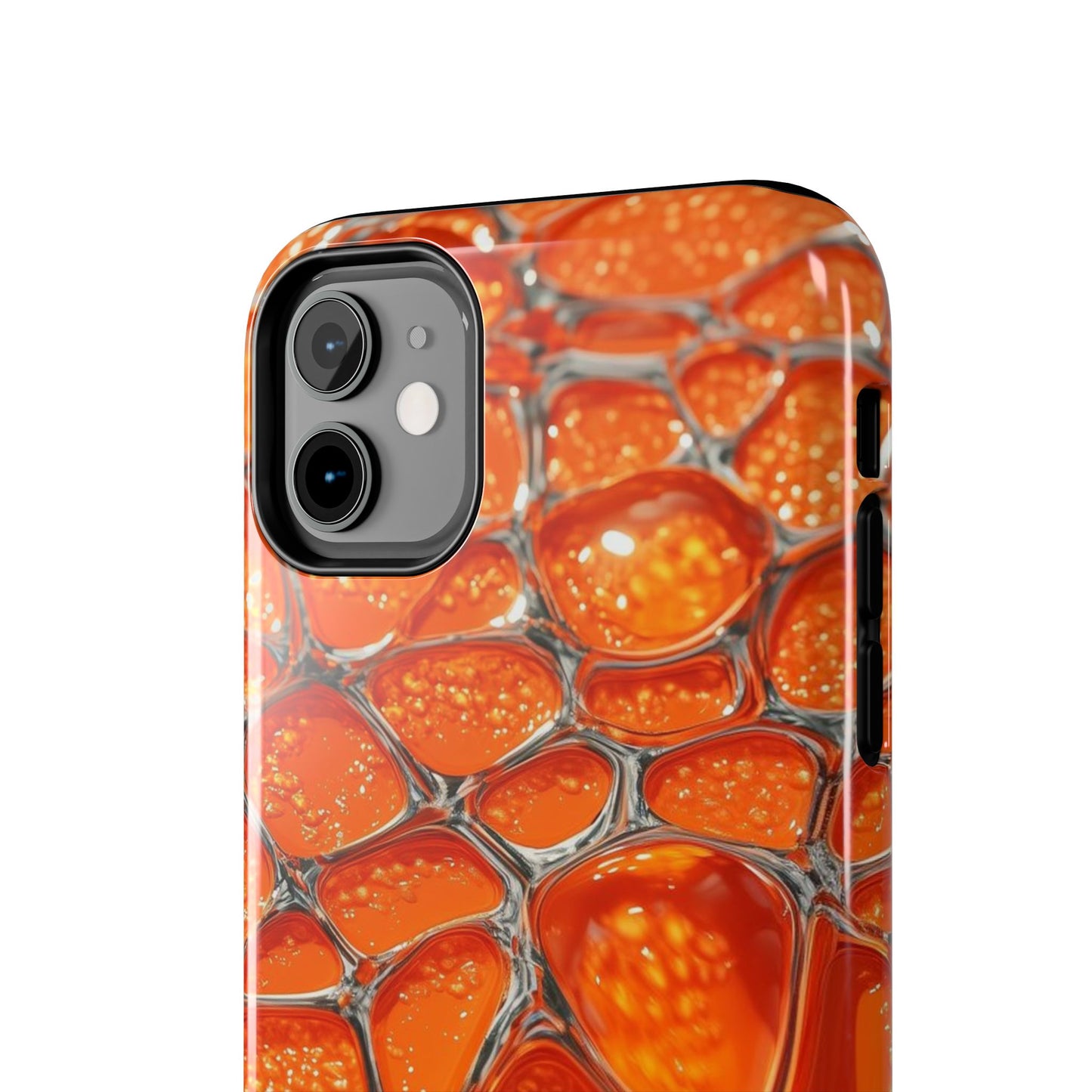 Orange Resin Abstract Tough Phone Case — Durable Protective iPhone Cover