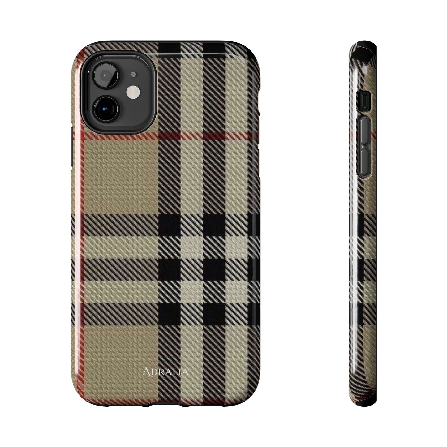 Plaid Tough Phone Case — Classic Beige Check Protective Cover