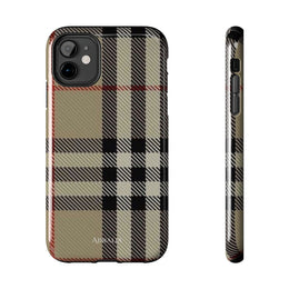 Plaid Tough Phone Case — Classic Beige Check Protective Cover