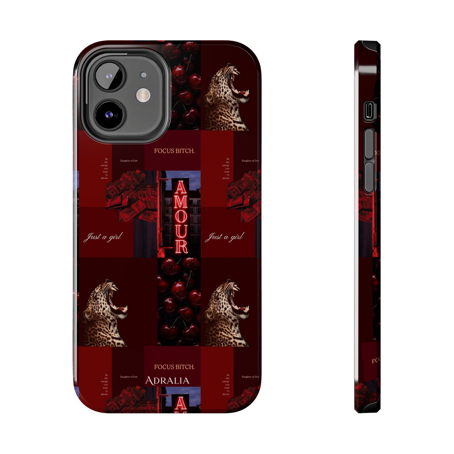Tough Phone Case — Amour Red Leopard Graphic Protective Cover