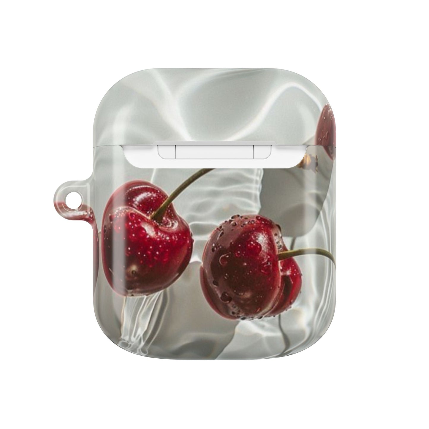 Cherry Splash AirPod Case — Glossy Red Cherry Protective Case