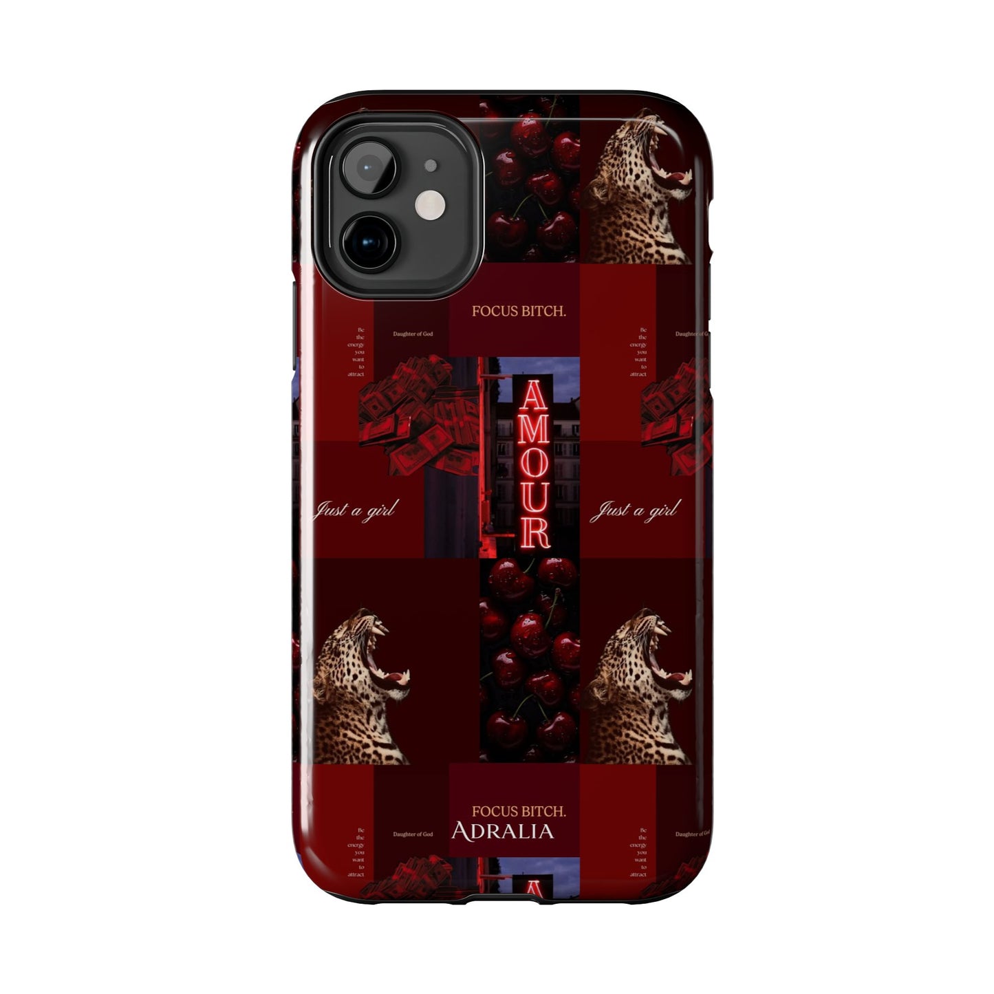 Tough Phone Case — Amour Red Leopard Graphic Protective Cover