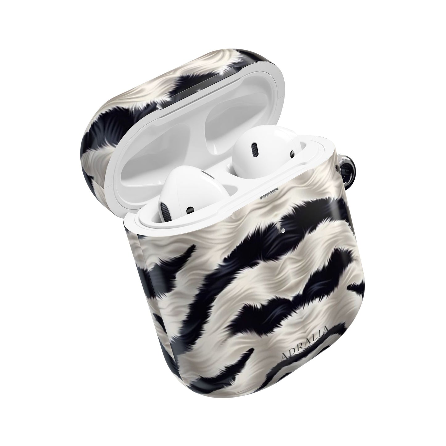 Zebra Fur Pattern AirPod Case — Luxe Black & White Animal Print Protective Cover