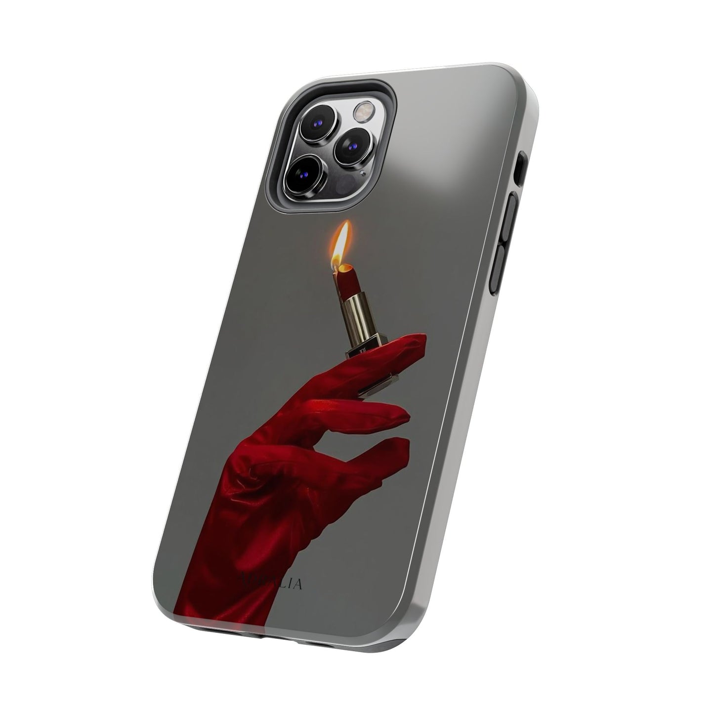 Red Glove Lighter Tough Phone Case — Dark Gothic Flame Protective Cover