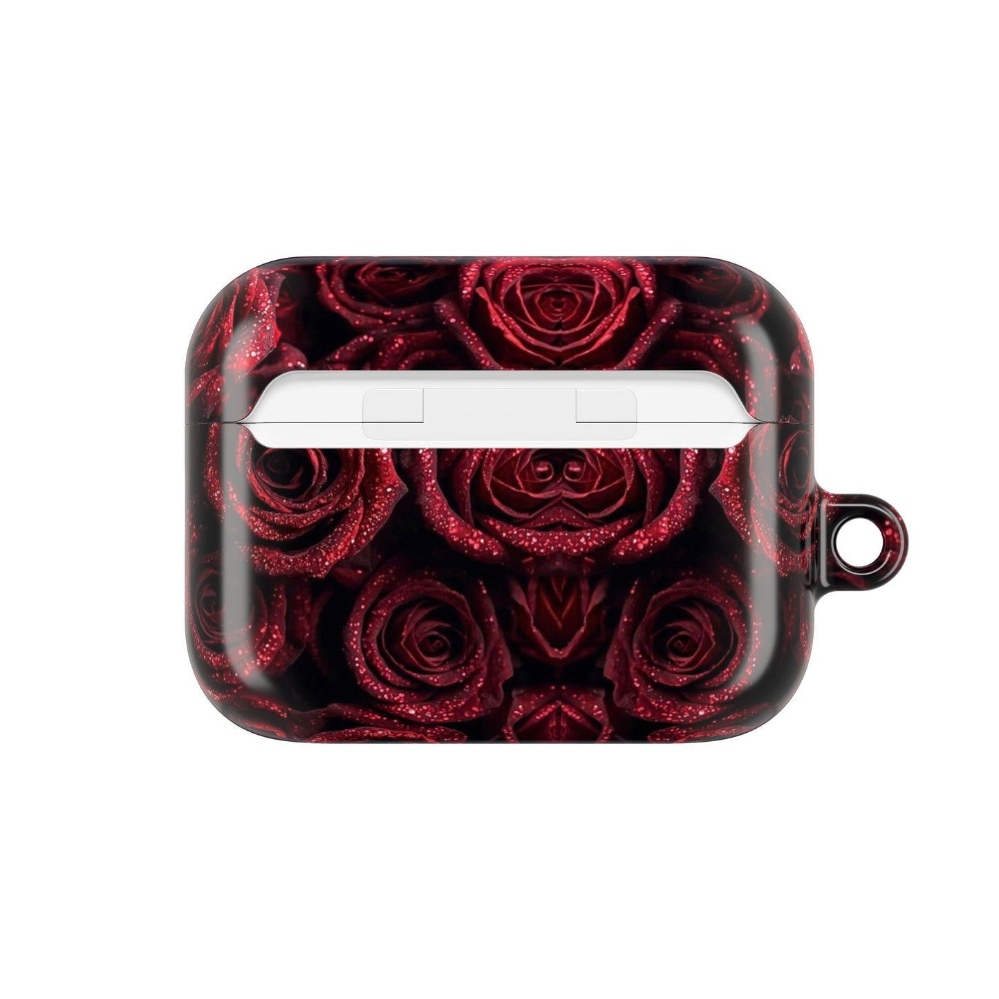 Rose Pattern AirPod Case — Red Floral Protective Cover with 'Adralia' Accent