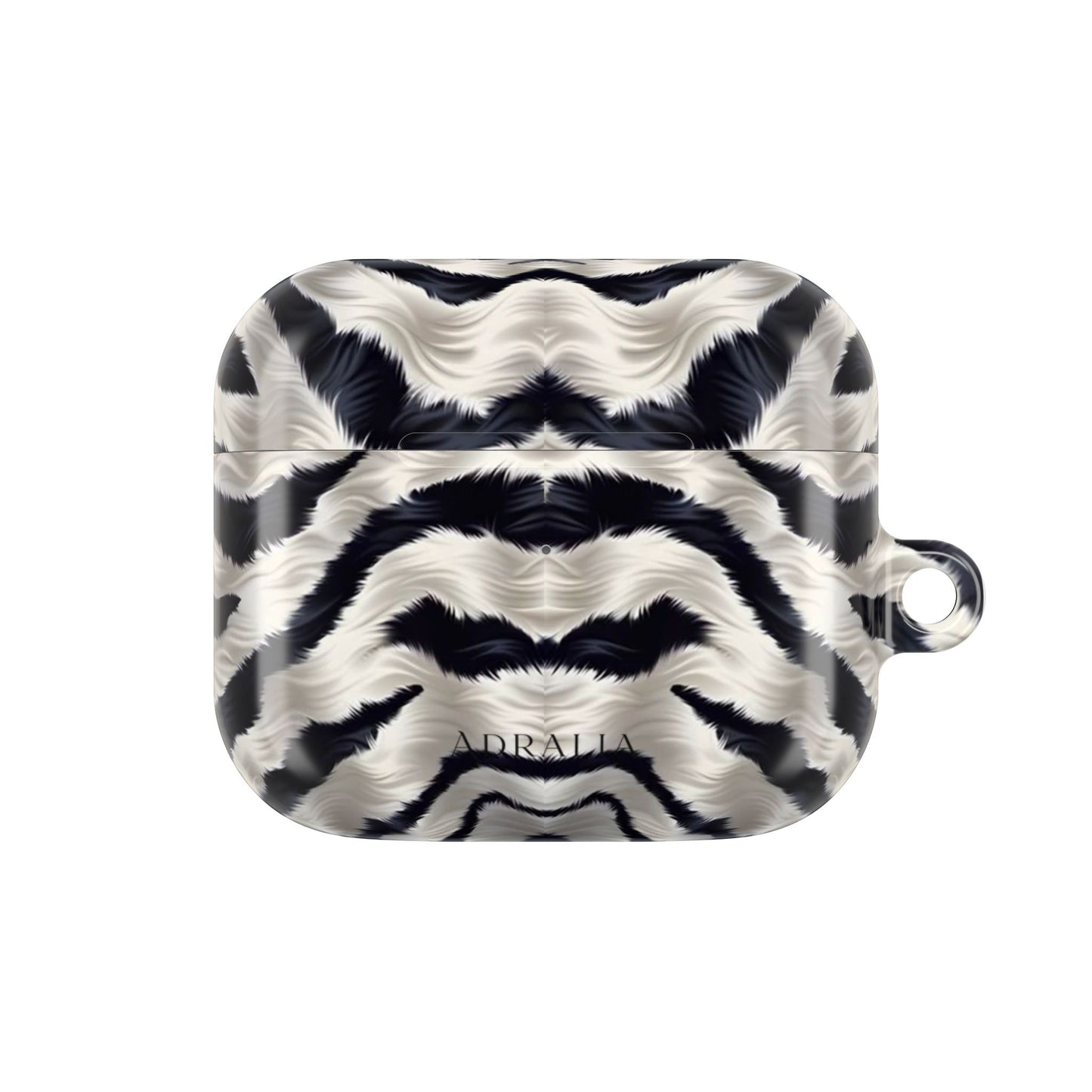 Zebra Fur Pattern AirPod Case — Luxe Black & White Animal Print Protective Cover