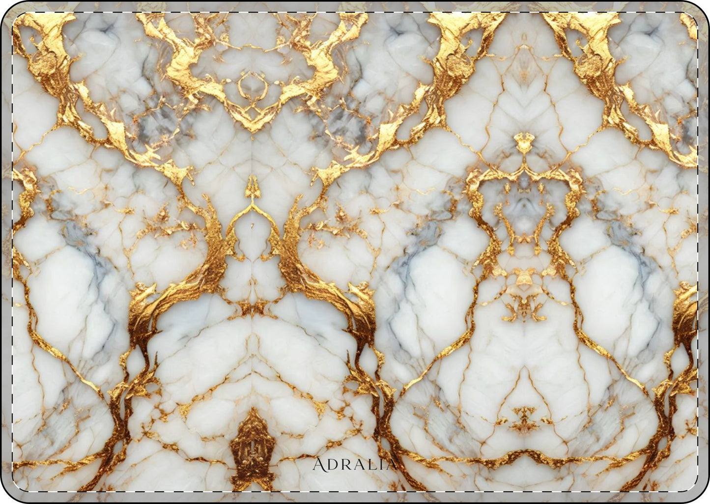 Gold Veined White Marble MacBook Case