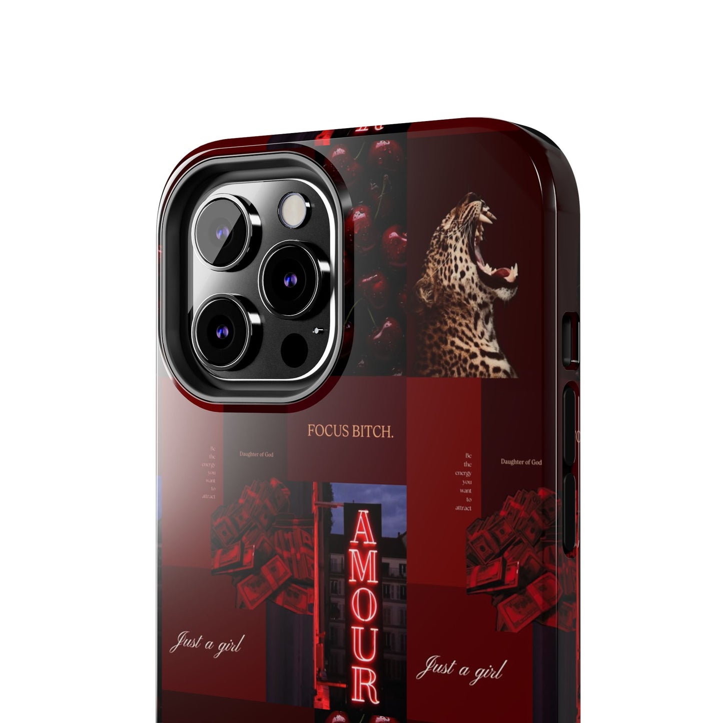 Tough Phone Case — Amour Red Leopard Graphic Protective Cover