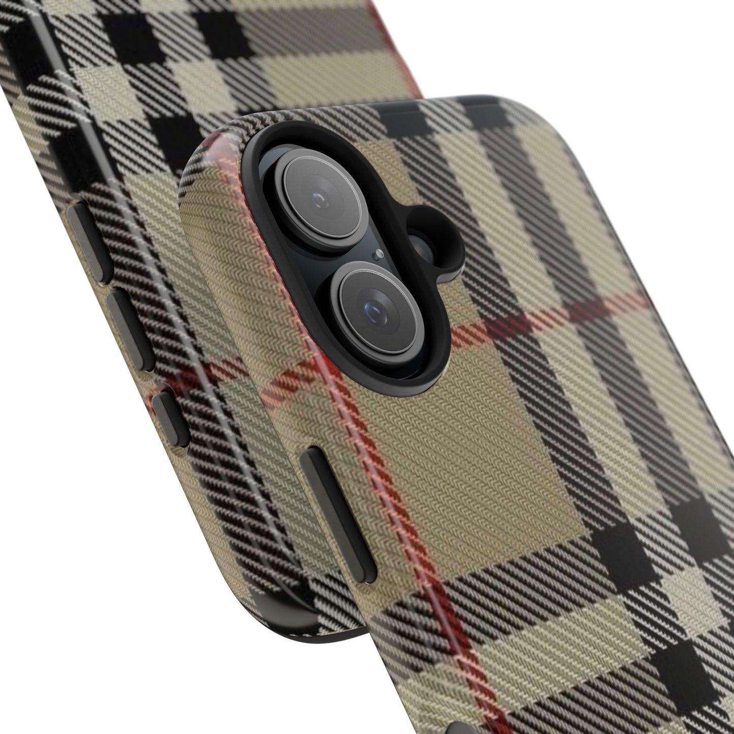 Plaid Tough Phone Case — Classic Beige Check Protective Cover