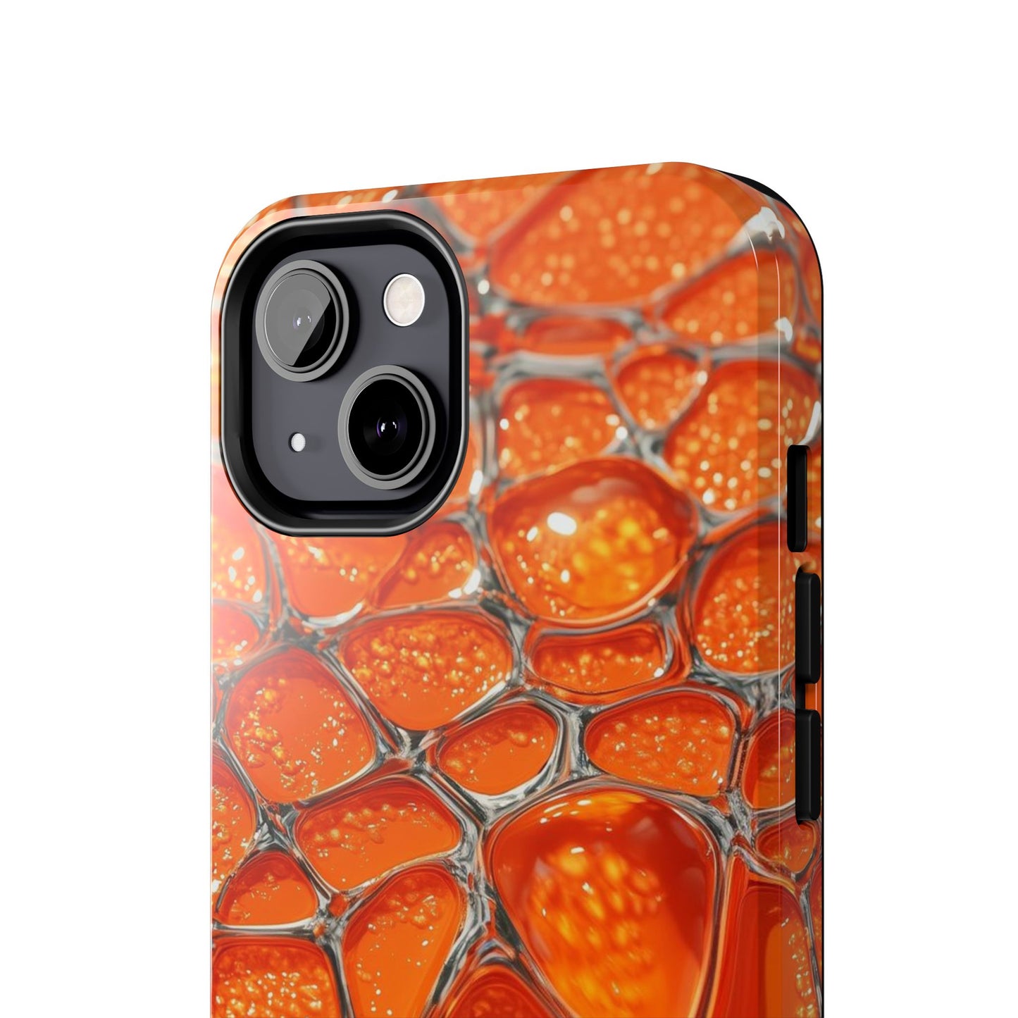 Orange Resin Abstract Tough Phone Case — Durable Protective iPhone Cover