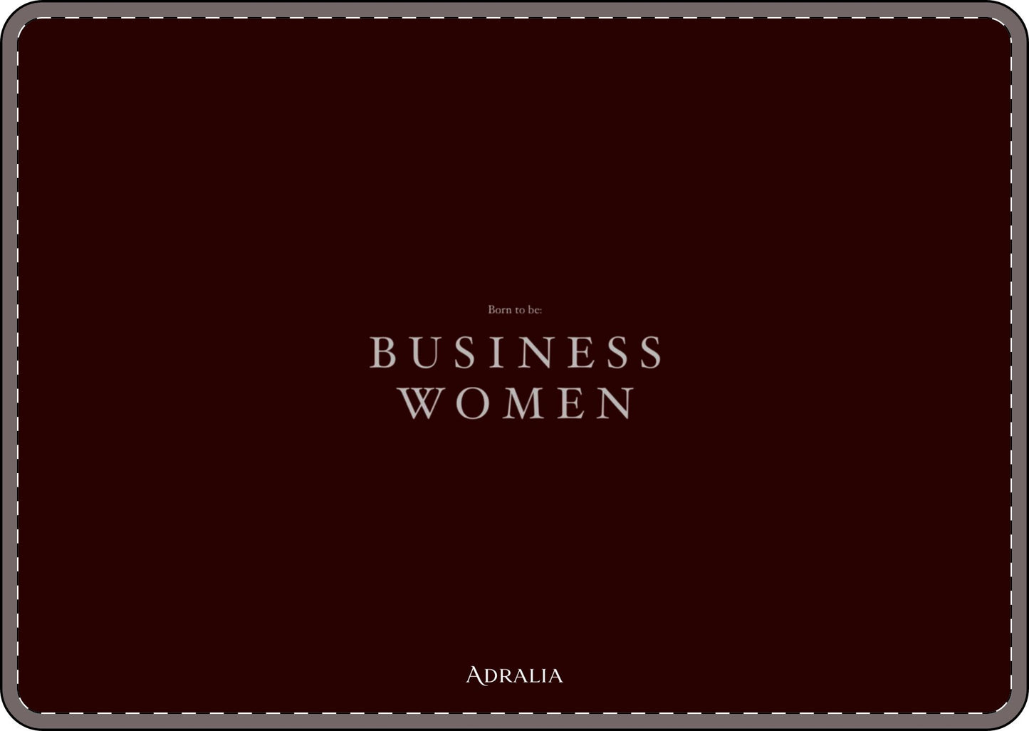 Business Women MacBook Case — Elegant Burgundy Laptop Sleeve with 'Business Women' Text