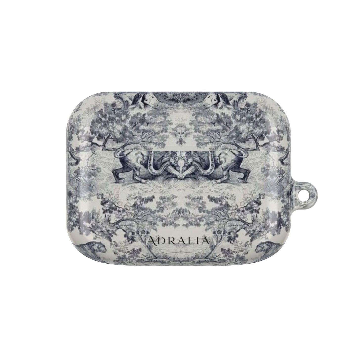 Vintage Toile AirPod Case — Classic Grey Pattern Protective Cover