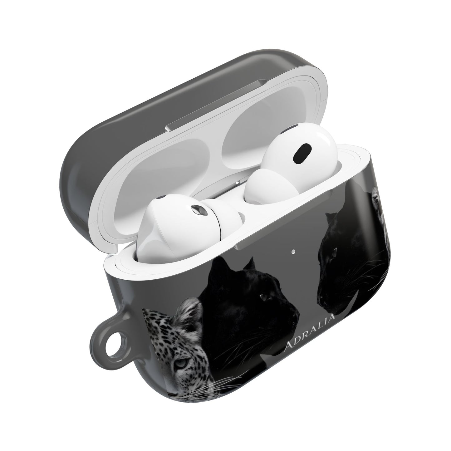 Black Cat Mirror AirPod Case — "Adralia" Protective Wireless Earbud Cover
