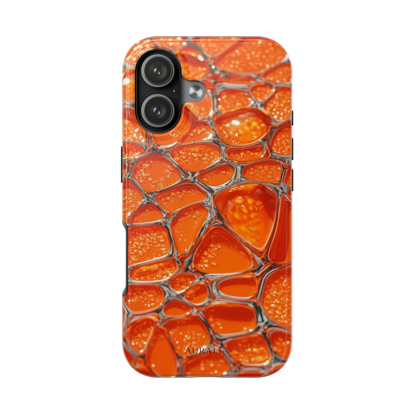 Orange Resin Abstract Tough Phone Case — Durable Protective iPhone Cover