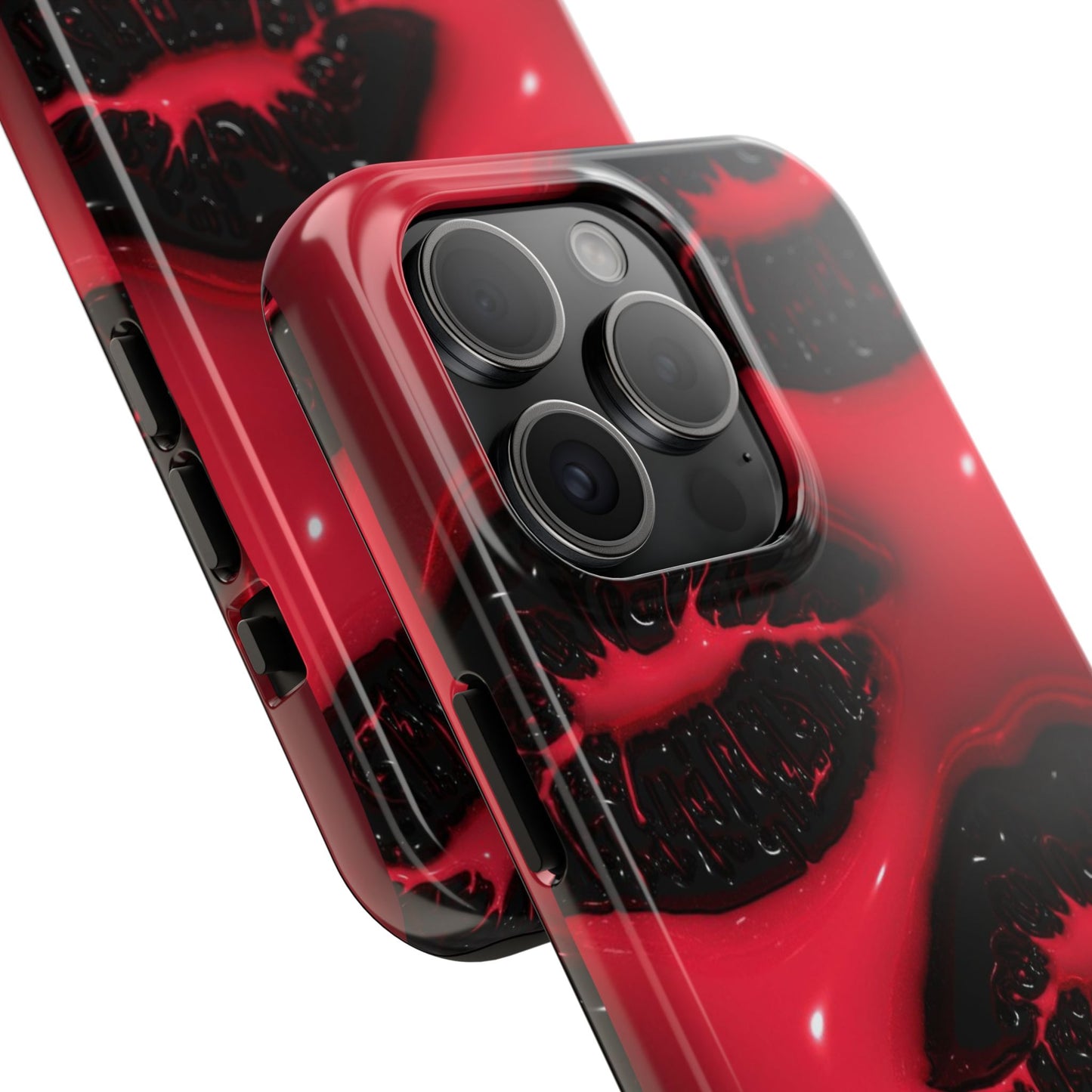 Tough Phone Case – Red Gloss Kiss Print, Shockproof Protective Cover