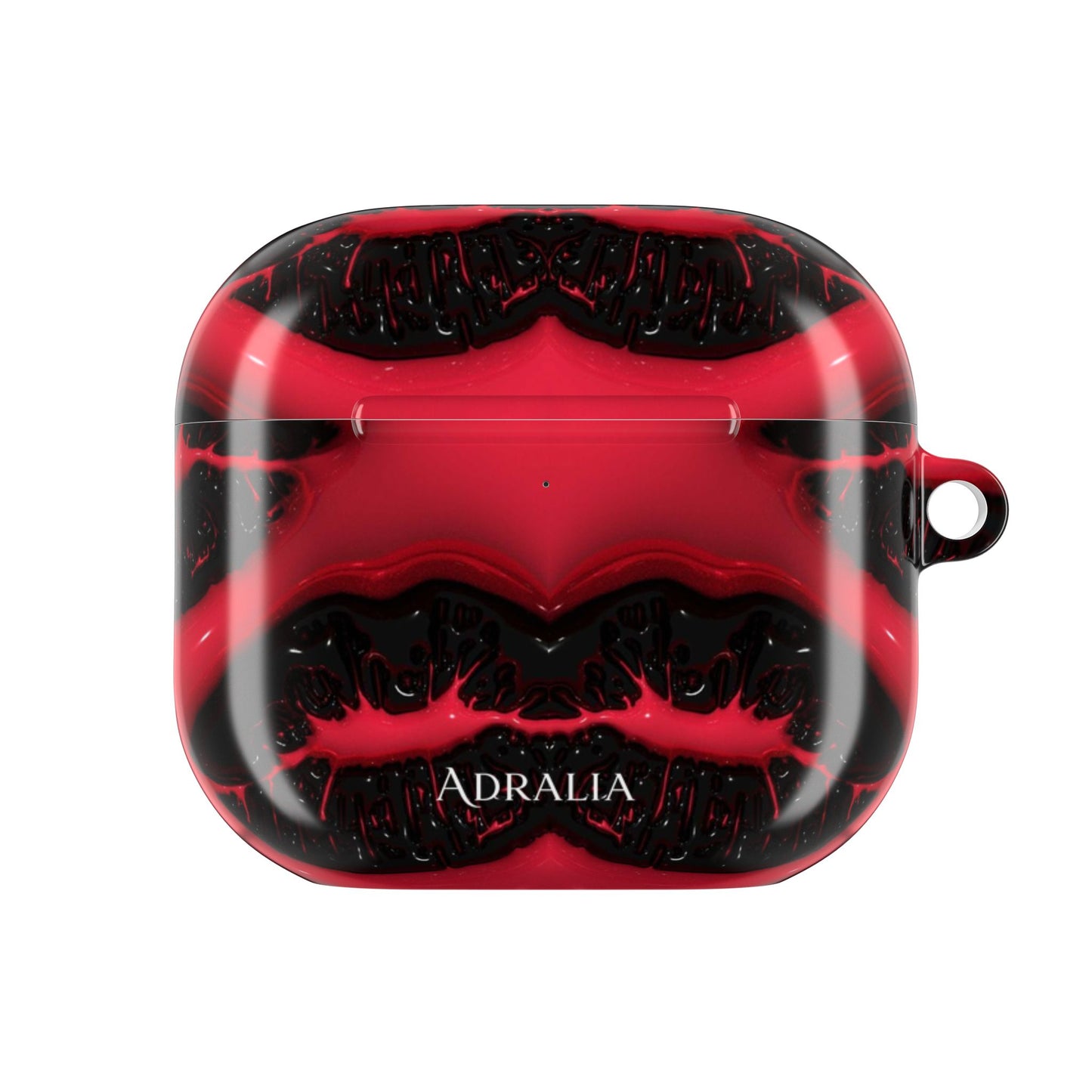 Red Black Marble AirPod Case — Bold Abstract Protective Case
