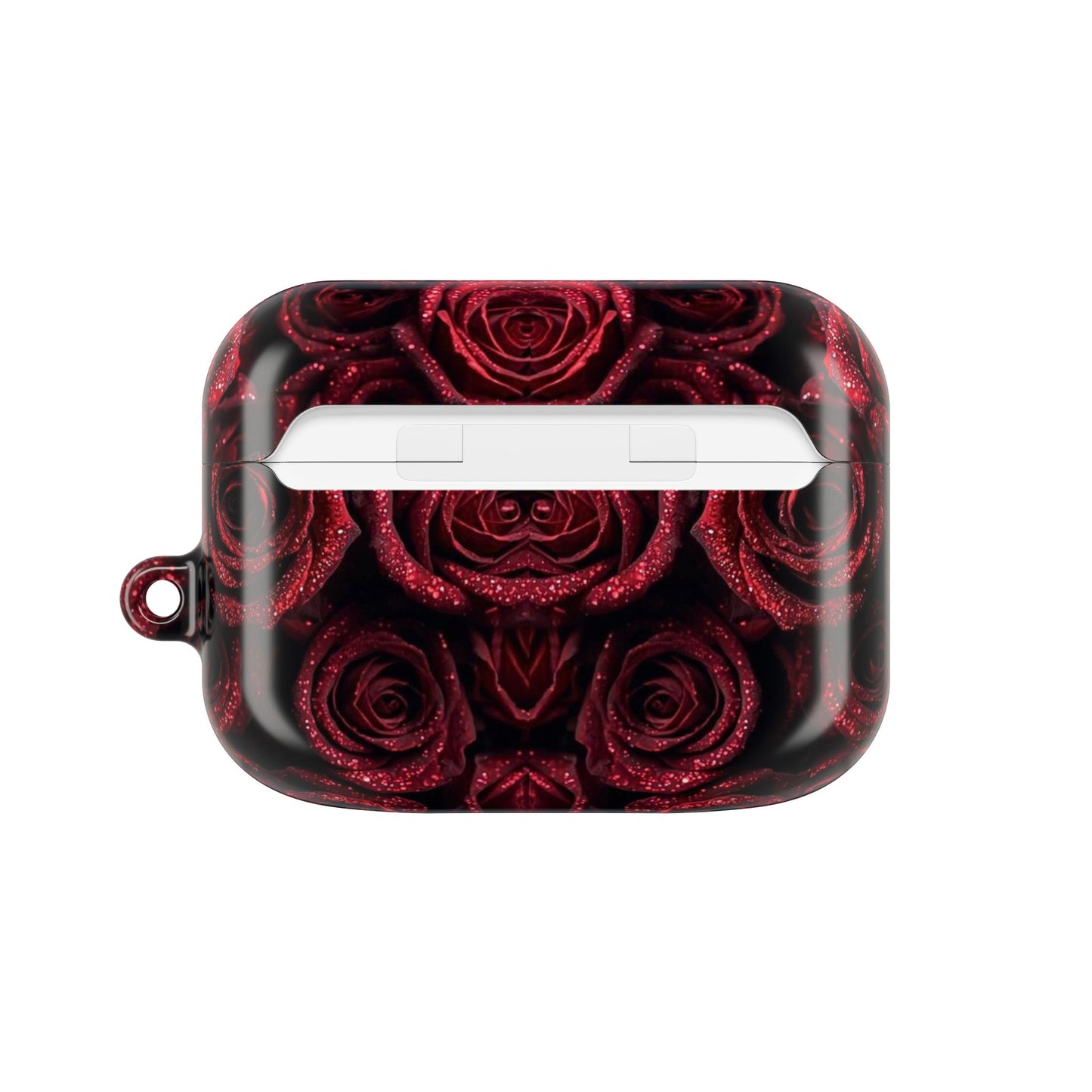 Rose Pattern AirPod Case — Red Floral Protective Cover with 'Adralia' Accent