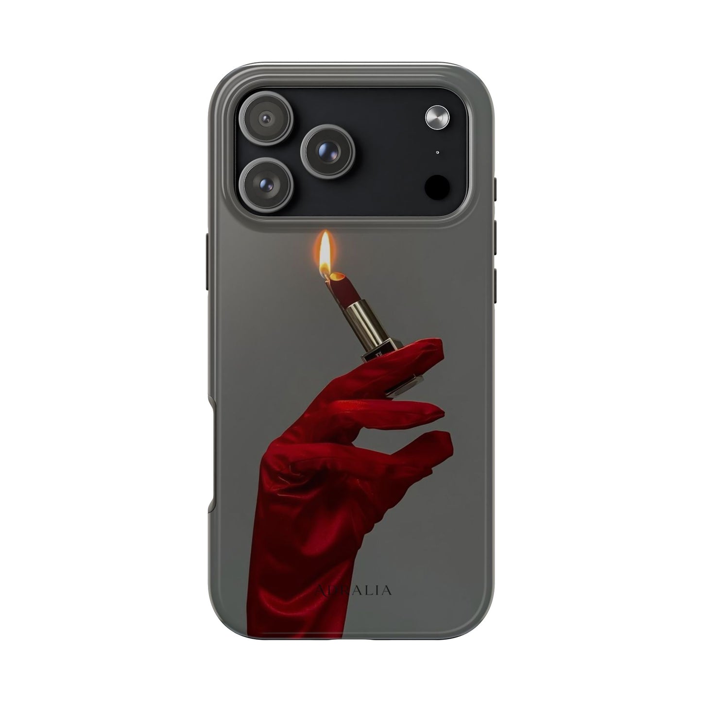 Red Glove Lighter Tough Phone Case — Dark Gothic Flame Protective Cover