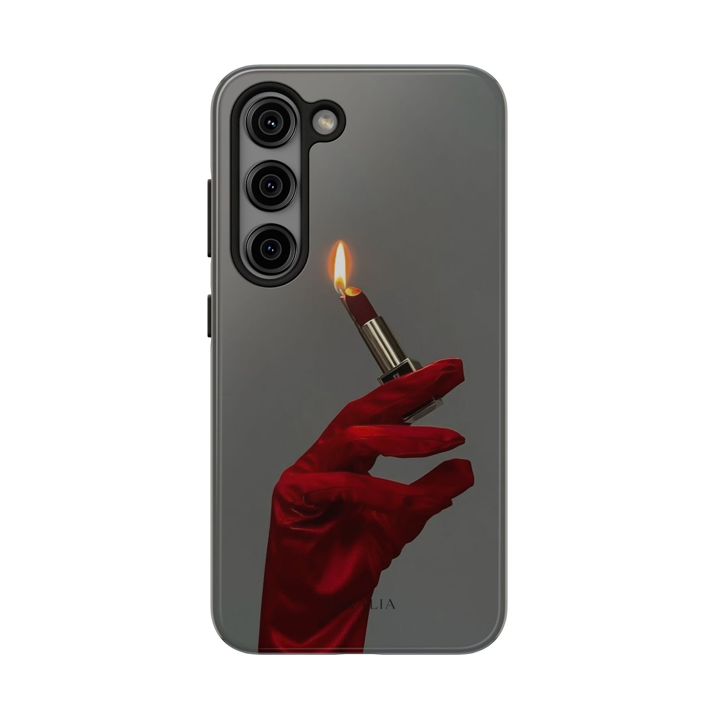 Red Glove Lighter Tough Phone Case — Dark Gothic Flame Protective Cover