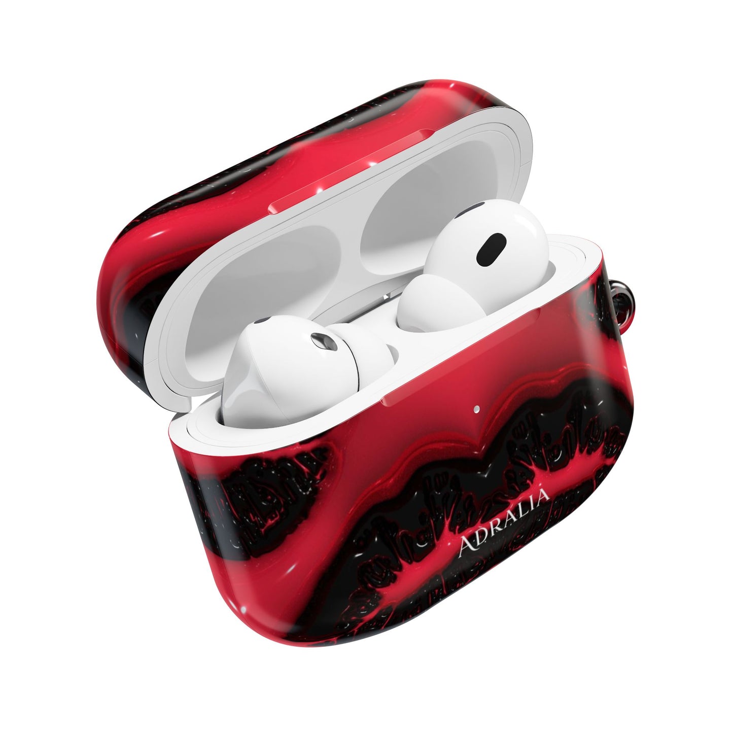 Red Black Marble AirPod Case — Bold Abstract Protective Case
