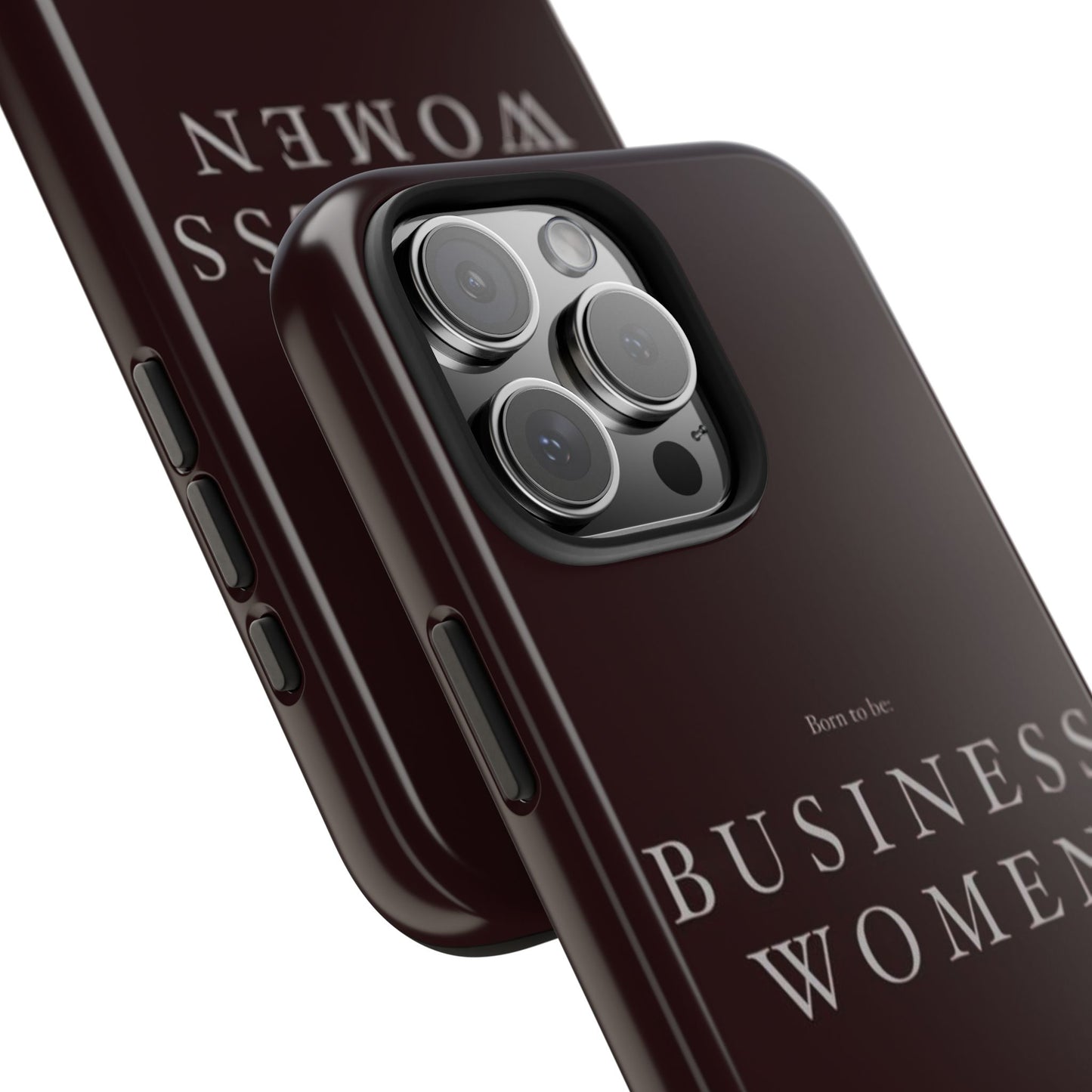 Business Women Tough Phone Case — Empowering Burgundy Protective Phone Cover