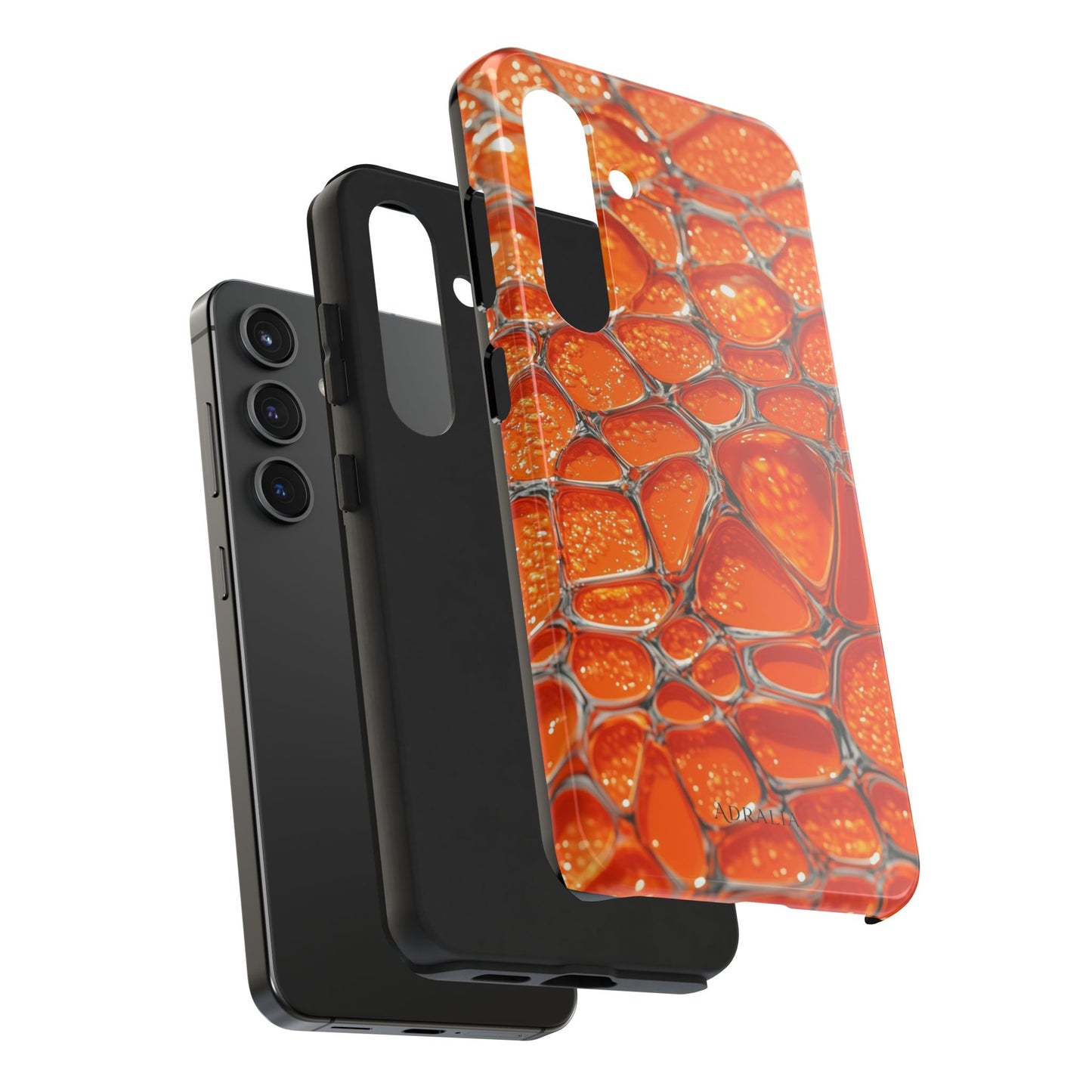 Orange Resin Abstract Tough Phone Case — Durable Protective iPhone Cover