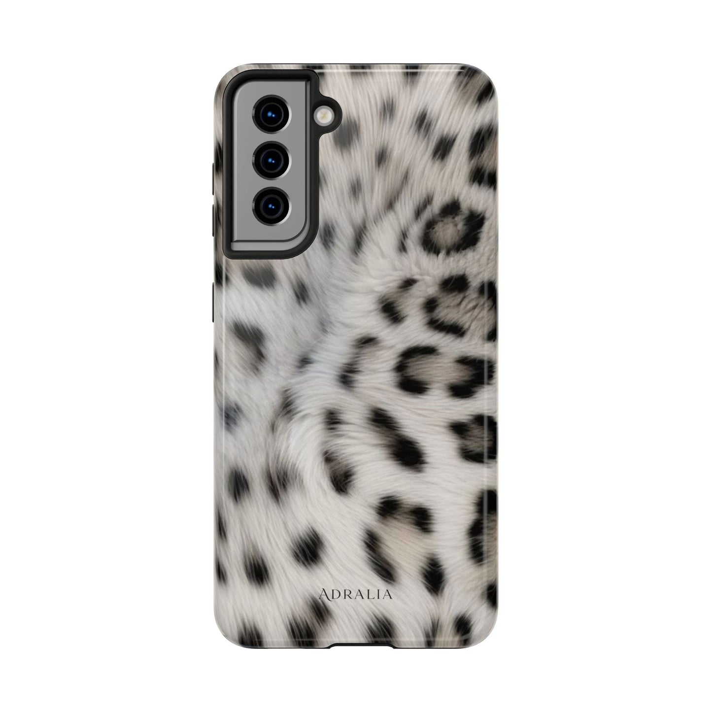 Leopard Fur Tough Phone Case — White Snow Cheetah Protective Cover