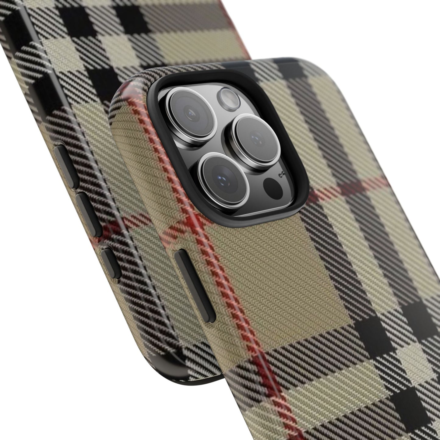 Plaid Tough Phone Case — Classic Beige Check Protective Cover