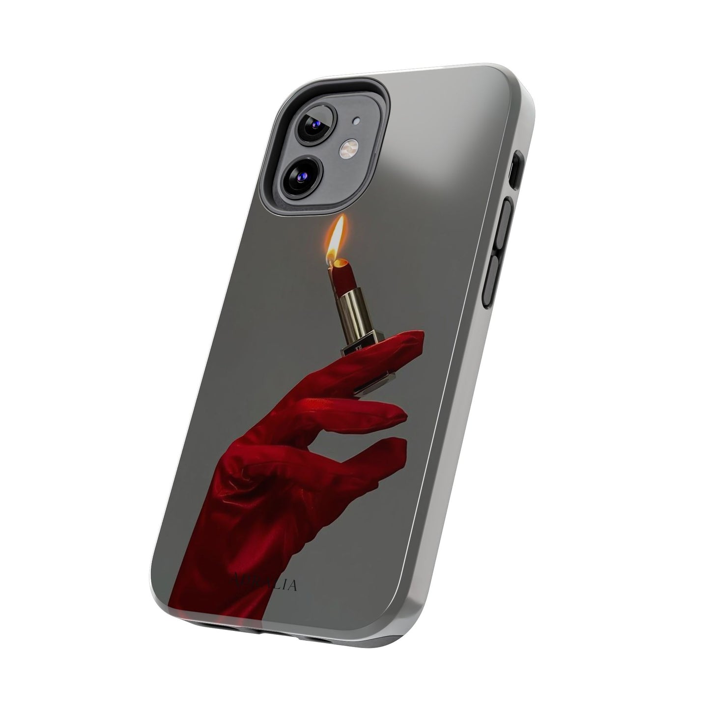 Red Glove Lighter Tough Phone Case — Dark Gothic Flame Protective Cover