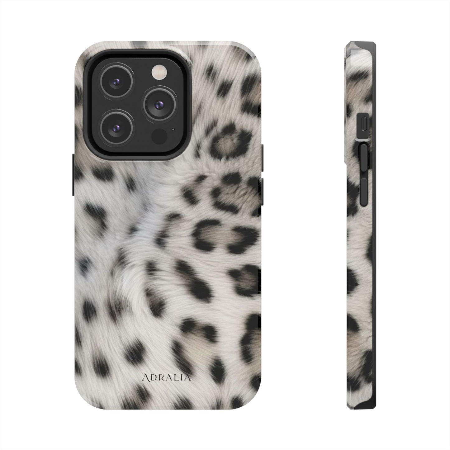 Leopard Fur Tough Phone Case — White Snow Cheetah Protective Cover