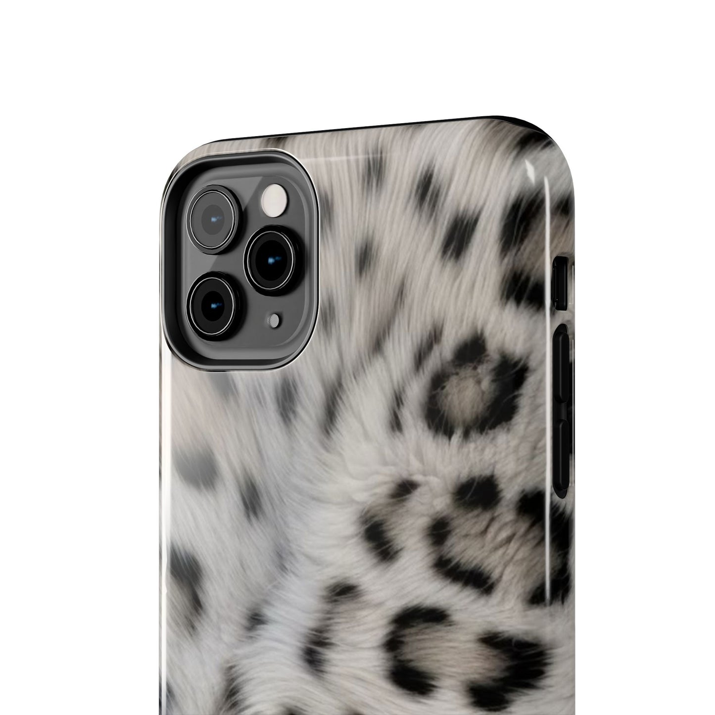 Leopard Fur Tough Phone Case — White Snow Cheetah Protective Cover