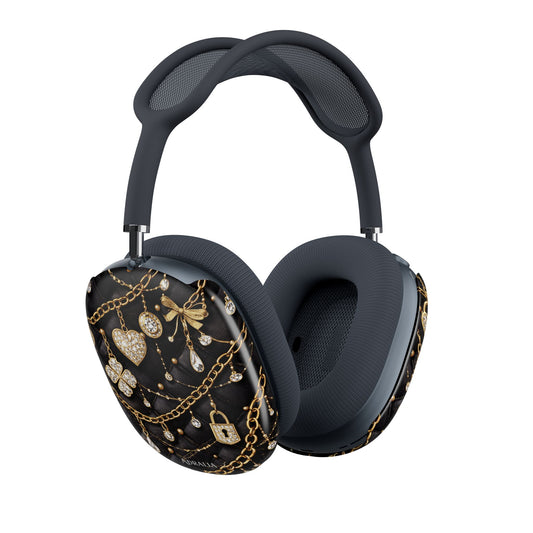 AirPods Max Shell Case — Black Jeweled Chains Design